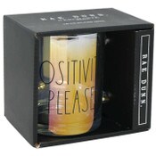 Wholesale - 18oz POSITIVITY PLEASE MUG RAINBOW GLASS, UPC: 840104936917